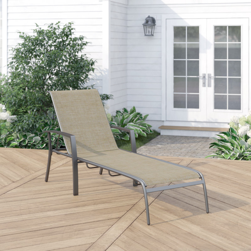 Three Posts™ Huckstep Outdoor Metal Chaise Lounge & Reviews Wayfair